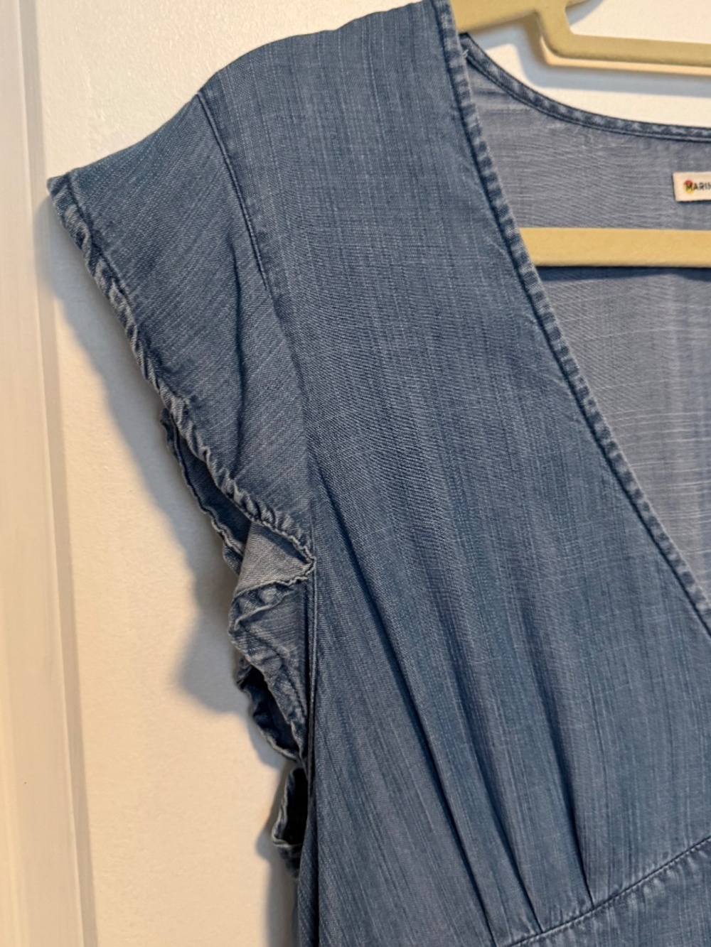 Marine Layer Camila Chambray Button Front Midi Dress Size XL - Picture 4 of 16